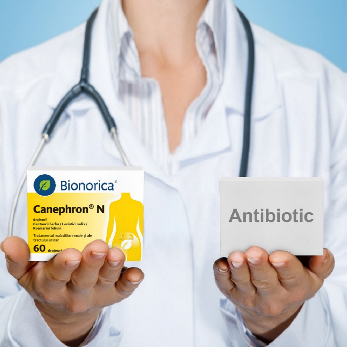 Canephron verus antibiotici  